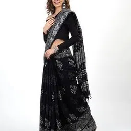vj fashion Women Linen Cotton Digital Printed Zari Border Saree With Blouse Piece-picture-41