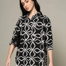 marks & spencer Women Printed Relaxed Fit Shirt with Patch Pocket-picture-17