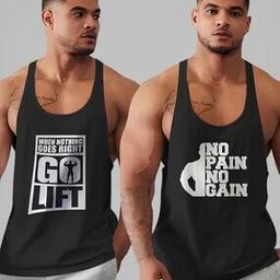 bab Men Pack of 2 Typographic Print Sleeveless Vests-picture-7