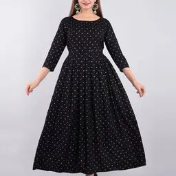 glam roots Micro Printed Fit And Flare Dress-picture-48