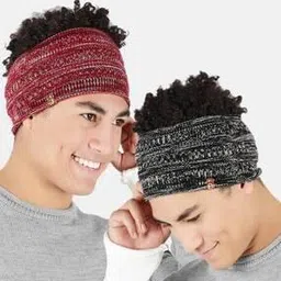 bharatasya Pack of 2 Knitted Head Wraps-picture-31