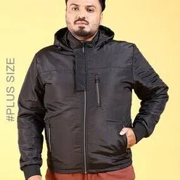 Men Regular Fit Puffer Jacket with Detachable Hood-image-0