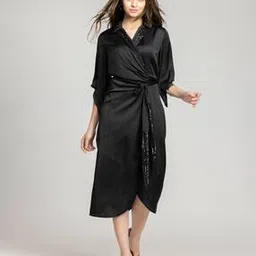 shaye Women Embellished Wrap Dress with Waist Tie-Up-picture-31