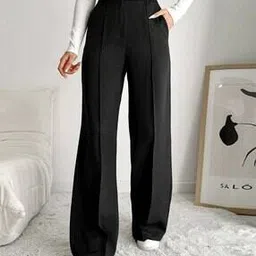 dimpy garments Women Straight Fit Pleat-Front Pants-picture-12