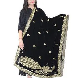 matelco Embroidered Dupatta with Peacock Accent-picture-15