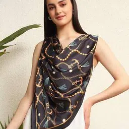 handicraft-palace Women Anchor Printed Silk Scarf-picture-47