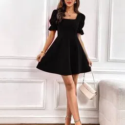 oomph! Women Fit & Flared Dress with Square Neck-picture-40