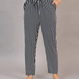 probasic Women Striped Pyjamas with Drawstring Waist image 1