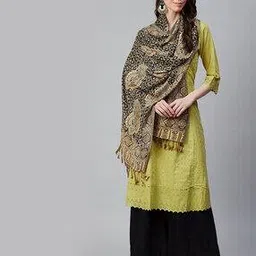 weavers villa Floral Print Stole with Tassels-picture-29