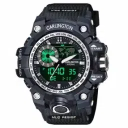 carlington CT3388 BlackSilver Digital Wrist Watch with Tang Buckle-picture-32