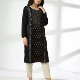 avaasa mixnmatch trends select Women Geometric Woven Winter Straight Kurta with Insert Pocket-picture-17