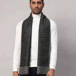 handicraft-palace Men Black Argyle/Diamond Reversible Wool Muffler-picture-18