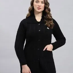 monte carlo  Women Collar Neck Self-design Cardigan-picture-28