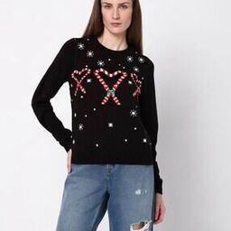 vero moda Women Embellished Round-Neck Pullover-picture-32