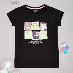pantaloons junior Girls Printed Regular Fit Round-Neck T-Shirt image 1