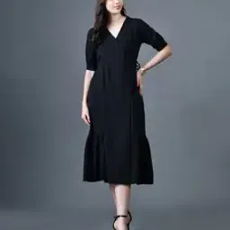leia Women V-Neck A-line Dress-picture-42