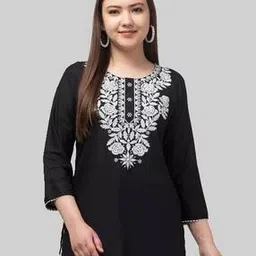 Women Rayon Embroidery Kurti-image-30