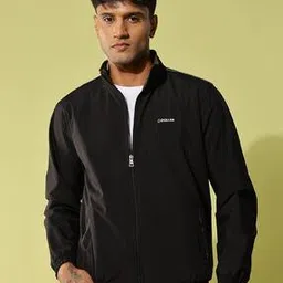 dollar Men Logo Print Relaxed Fit Bikers Jacket-picture-52