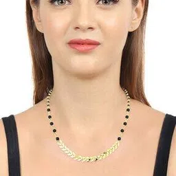 carlton london Glass Beads Gold Plated  Minimal Mangalsutra - FJM3482-picture-15