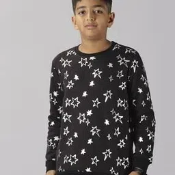 kiddopanti Boys Star Print Round-Neck Sweatshirt & Joggers Set-picture-32