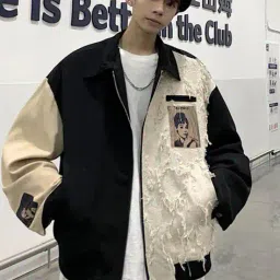 divawalk Men Colourblock Regular Fit Biker Jacket image 1