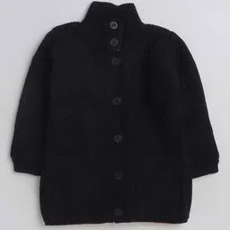 yellow apple Girls High-Neck Cardigan with Button Closure-picture-28