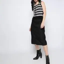 yousta Women Washed Denim A-Line Skirt-picture-44