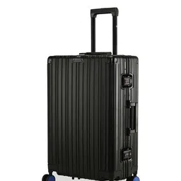 eume Men Striped Hard Body Medium Trolley Bag with TSA Lock image 1