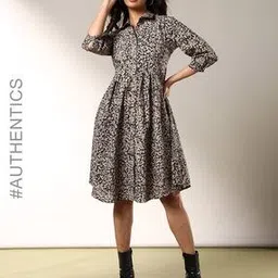 indie picks Handblock Kalamkari Print Cotton Dress-picture-44