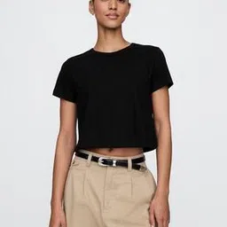 gap Women Relaxed Fit Crew-Neck Organic Cotton Crop T-Shirt-picture-11