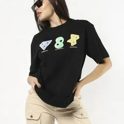 buda jeans co Women Graphic Print Regular Fit Crew-Neck T-Shirt-picture-28