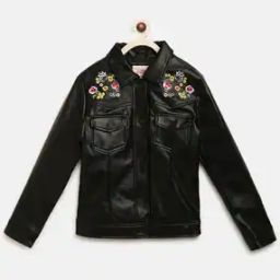 blue giraffe Panelled Jacket with Floral Embroidery-picture-40