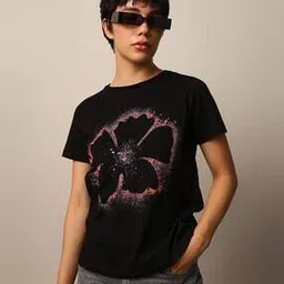 only Women Floral Print Regular Fit Crew-Neck T-Shirt-picture-40