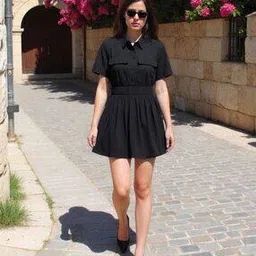 fyre rose Women Pleated Shirt Dress with Drop Waist-picture-45