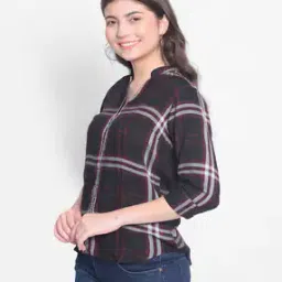 Women Checked Slim-Fit Shirt-image-2