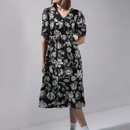 vero moda Women Floral Print Fit & Flare Dress-picture-27