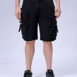 the indian garage co Men Future Regular Fit Utility Cargo Shorts-picture-10