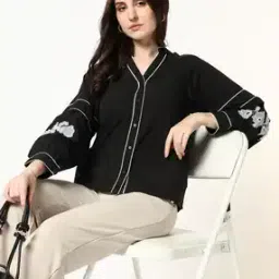 fyre rose Women Relaxed Fit Shirt with Placement Floral Print-picture-17