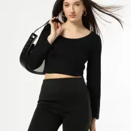 fyre rose Women Slim Fit Scoop-Neck Crop T-Shirt-picture-16