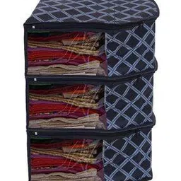 kuber industries Set of 3 Checked Foldable Blouse Covers-picture-17