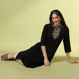 acai Women Straight Kurta with Embroidered Yoke-picture-17