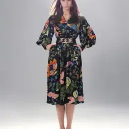 vero moda Women Leaf Print Fit & Flare Dress-picture-52