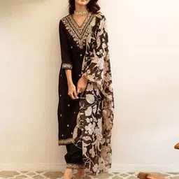 v s creation Woman Embroidery Straight Kurta Set-picture-35