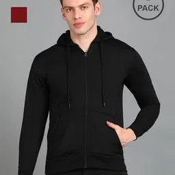 faltu.co Men Pack of 2 Regular Fit Hoodies with Zip-Front-picture-52