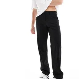 Straight Fit Flat-Front Trousers-image-38