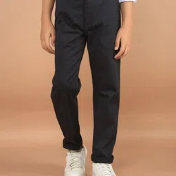 crimsoune club Boys Patterned Slim Fit Flat-Front Chinos image 1