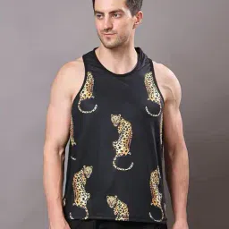 yellow tree Men Printed Round-Neck Vest image 1