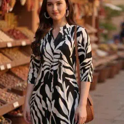 hive 91 Women Leaf Print Fitted Tunic image 1