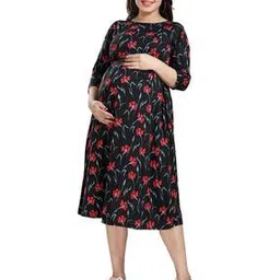 mamma's maternity Floral Print A-line Dress-picture-42