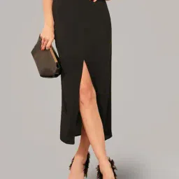 qioa Women Midi Straight Skirt image 1